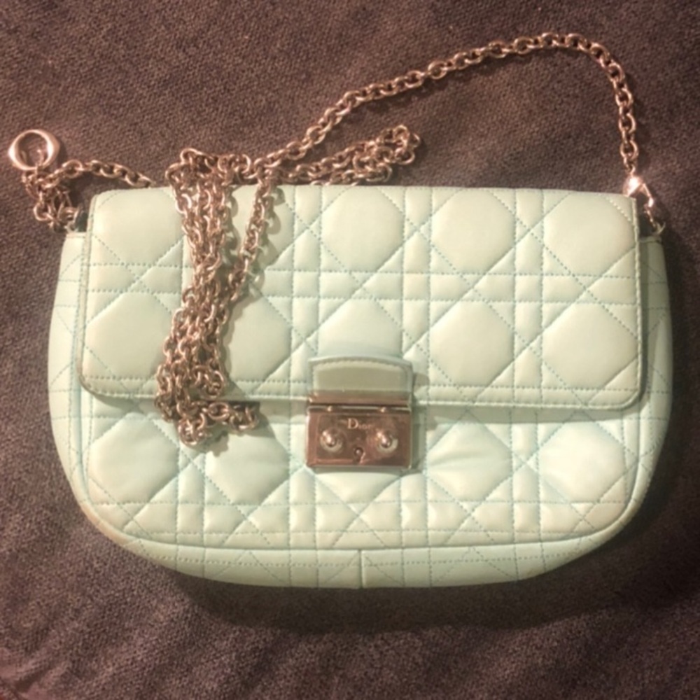 CHRISTIAN DIOR Cyan Quilted Lambskin Miss Dior